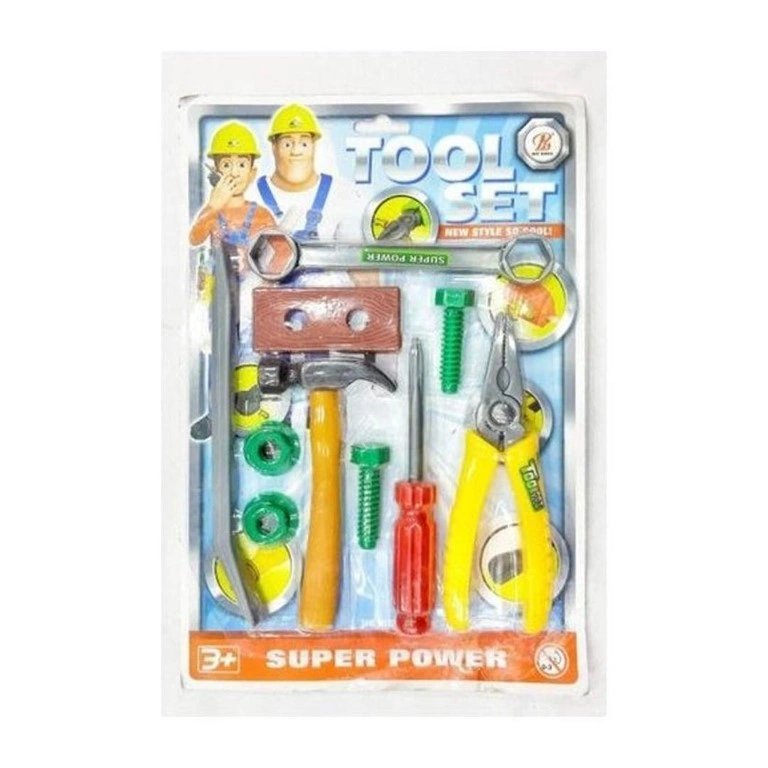 Children's Carpenter Tools Set - 10 Colorful Pieces