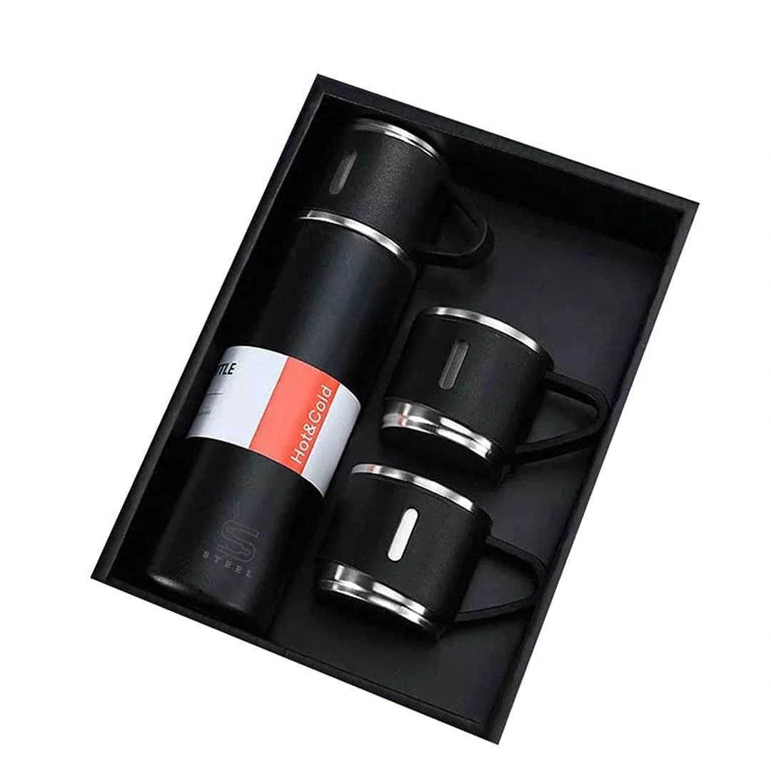 مج حراري مع 2 كوب - 500 مل - أسود