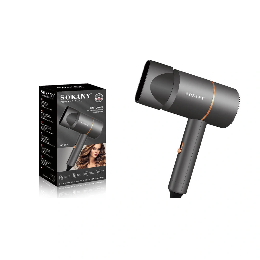 SK-2202 1200W Black Hair Dryer - Professional Hair Care
