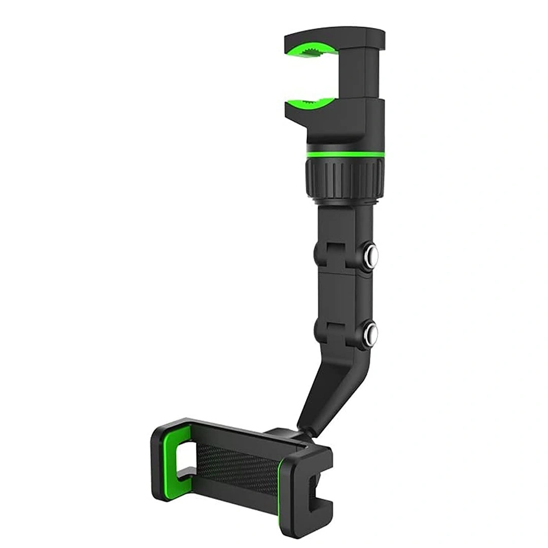حامل هاتف محمول بمشبك عالمي على الطاولة أو المكتب أو خلف مرايا السيارة 360 درجة - أسود