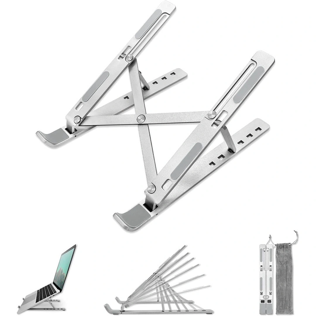 حامل لاب توب محمول قابل للطي والتعديل بـ 6 زوايا من الالومنيوم