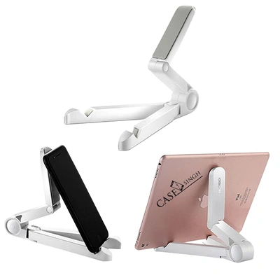 حامل تابلت وهواتف قابل للطي - أبيض - ZS-120