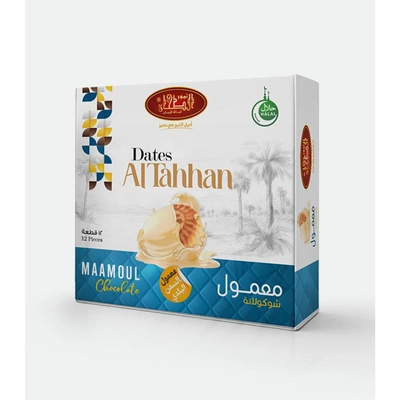معمول التمر بالشوكولاتة البيضاء - 12 قطعة