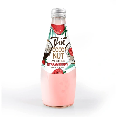 ثيو مشروب لبن جوز هند حبيبات بطعم الفراولة - 290 ملل