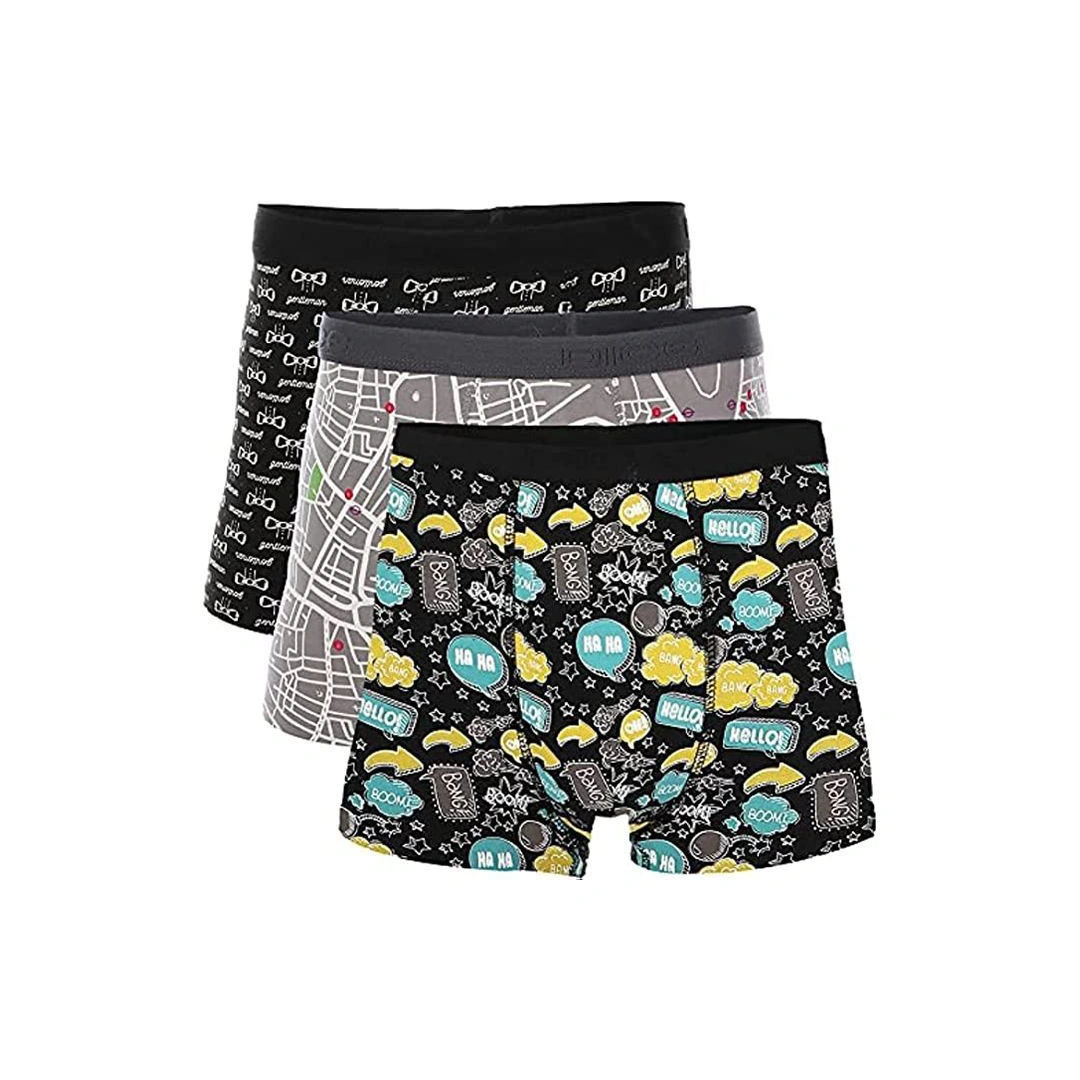 3 بوكسر دايس فضفاض رجالي منقوش