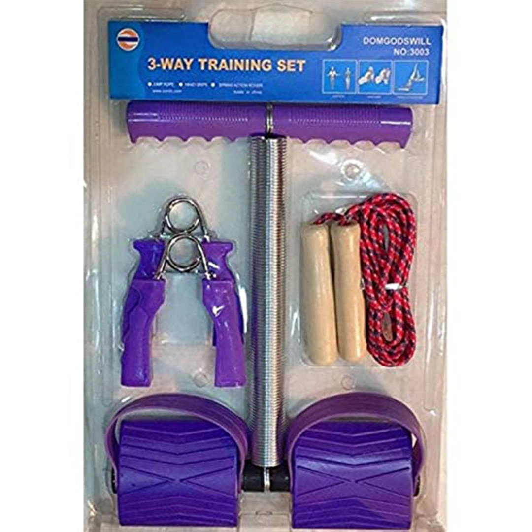 مجموعة تدريب من حبل قفز ومقابض لليد - 3 قطع