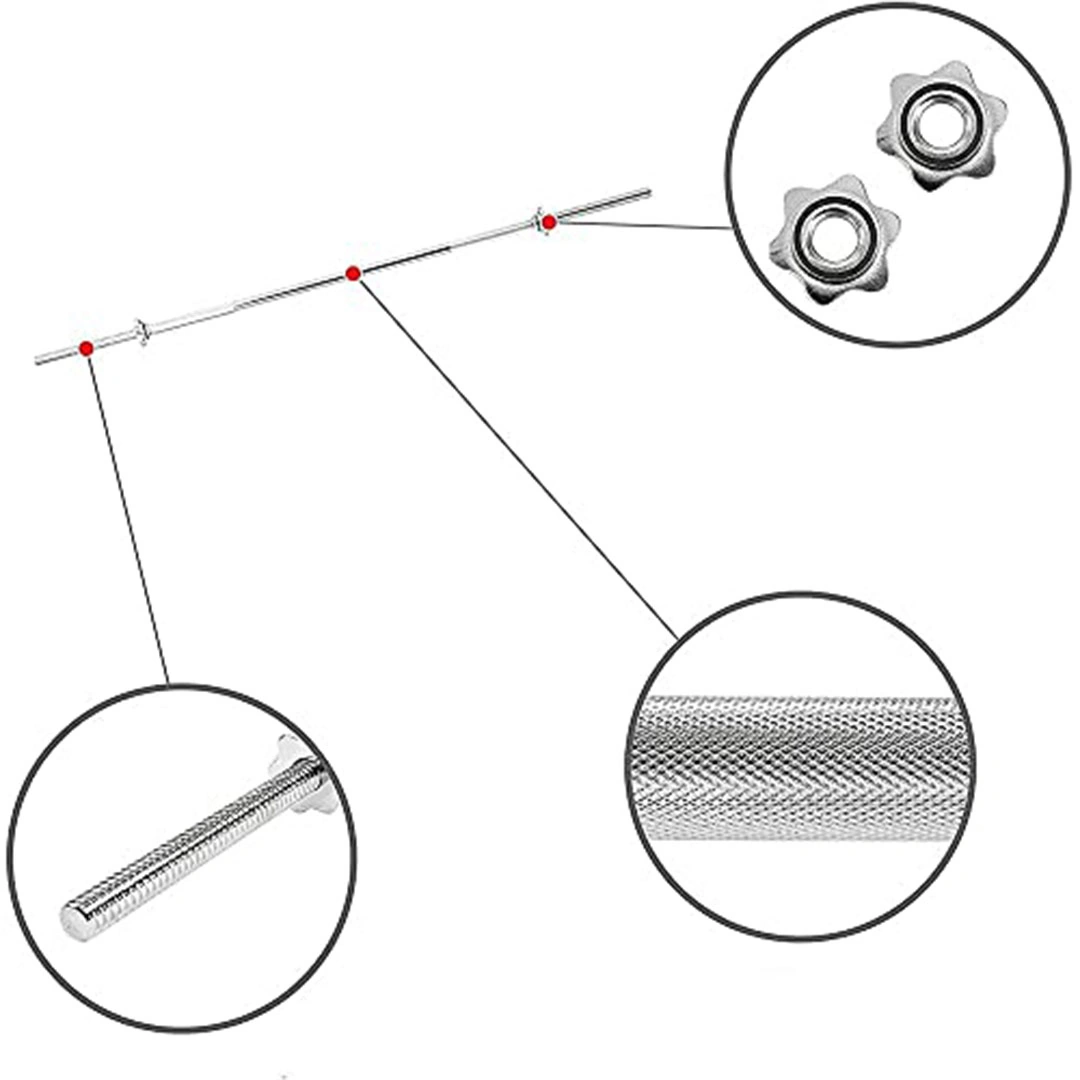 بار اوزان  مطلي بالكروم 47 بوصة - فضي