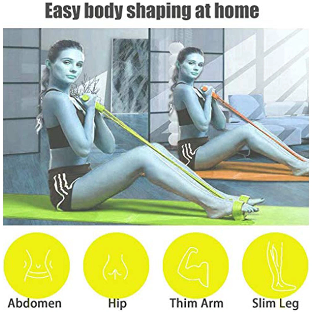 حزام مقاومة بدواسة خفيف بـ4 احزمة - اصفر