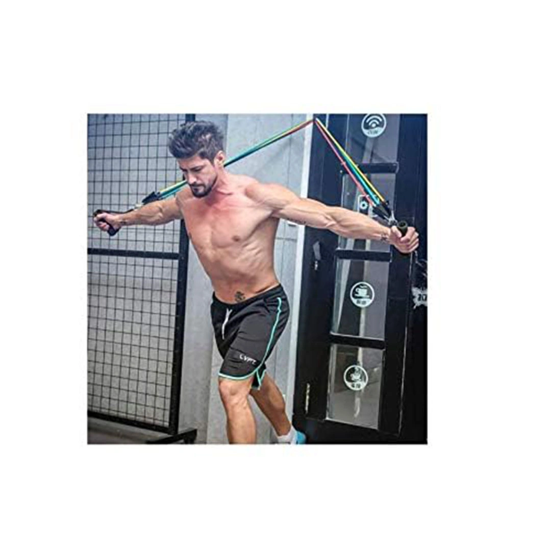 مجموعة أحزمة مقاومة مع أحزمة أنبوبية للتمرين - 14 قطعة