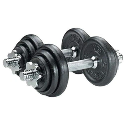 مجموعة دمبل مطلي بالكروم - 30 كم - أسود