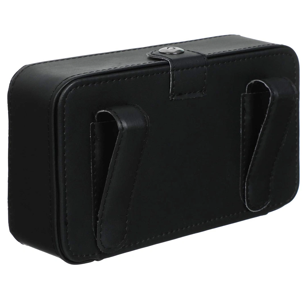 علبة مناديل جلد للعربية - اسود