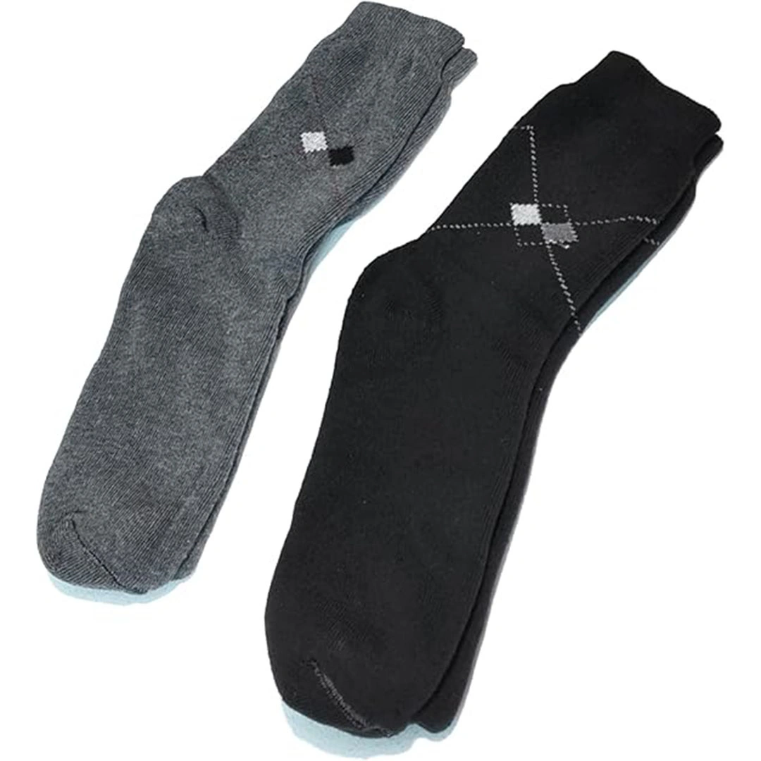 شراب شتوي طويل - 2 قطعة رجالي - أسود/رمادي