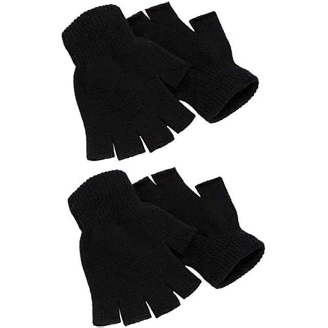 جوانتي نصف اصبع - 2 قطعه - أسود