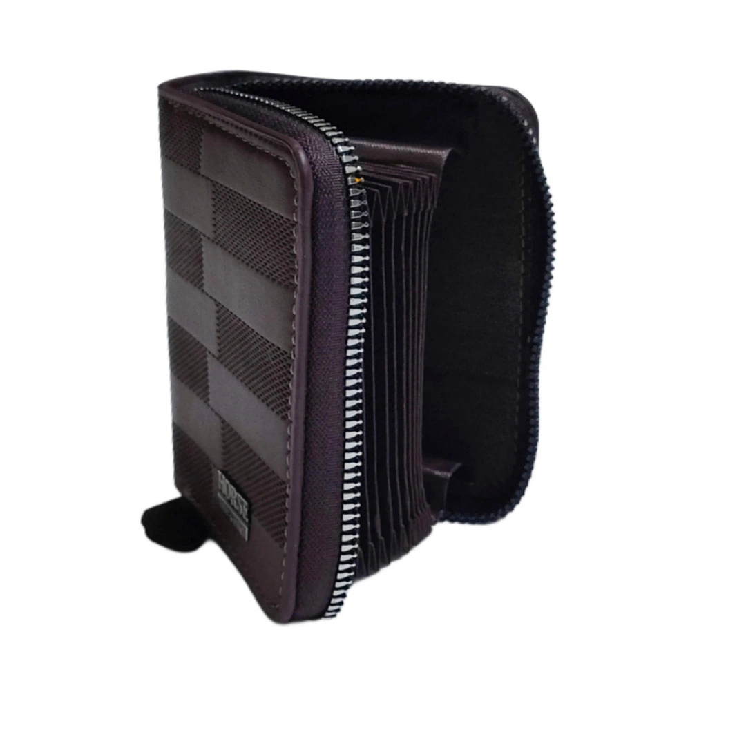 حافظة كروت جلد بستايل كلاسيك - جلد - بني غامق