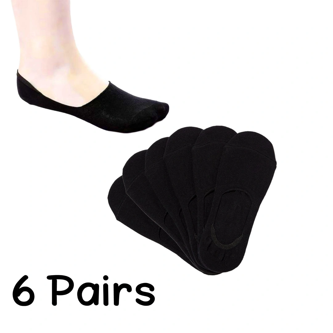 شراب يونيكس قصير قطن - 6 أزواج - أسود