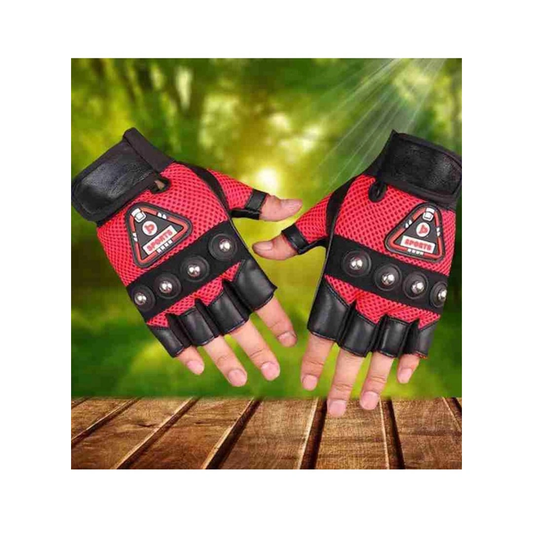 قفازات نصف أصابع رياضية - جلد - ألوان متعددة