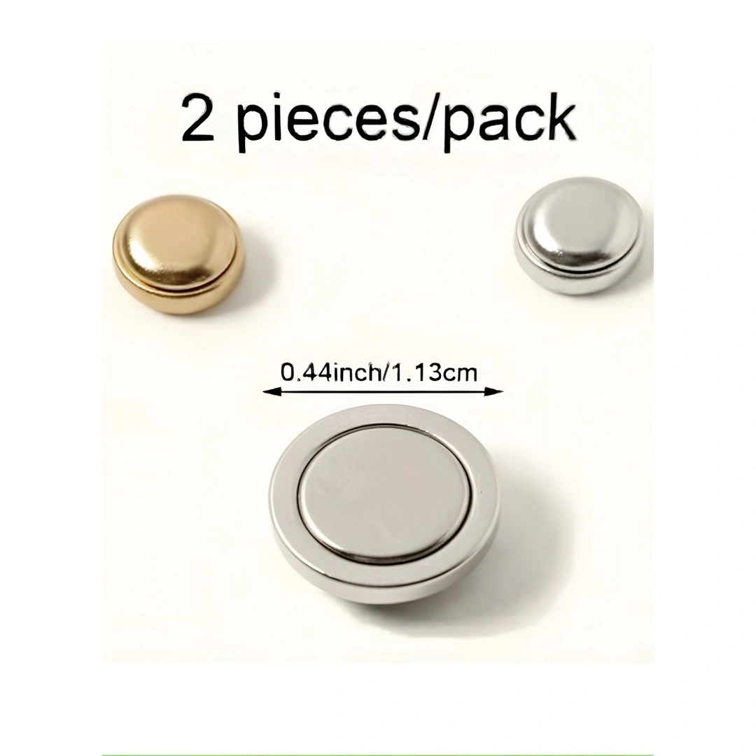 دبابيس حجاب مغناطيسية - 2 قطعة - ذهبي / فضي