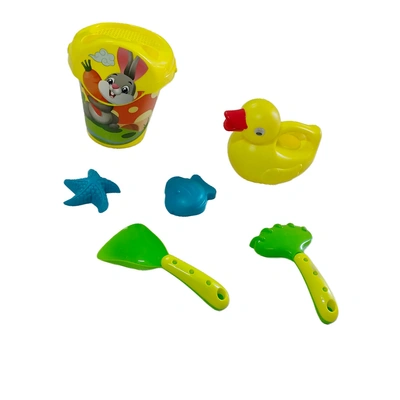 مجموعة ألعاب دلو رمل الشاطئ الكبيرة للأطفال - 6 قطع