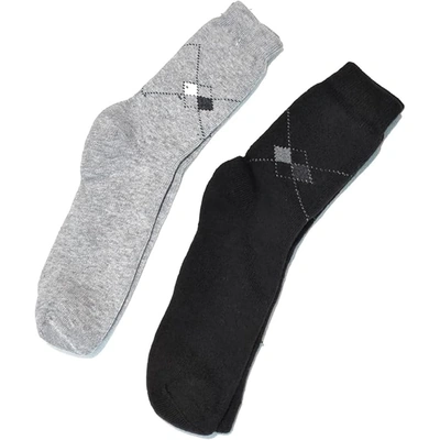 شراب شتوي طويل رجالي - 2 قطعة - أسود/رمادي