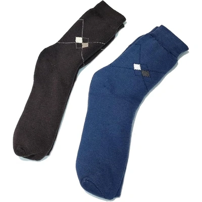 شراب شتوي طويل رجالي - 2 قطعة - بني/أزرق