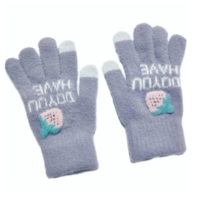 جوانتي حريمي تاتش للموبايل من الصوف - بنفسجي