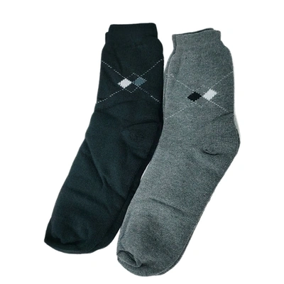 شراب طويل للجنسين - 2 قطعه - أسود/رمادي غامق