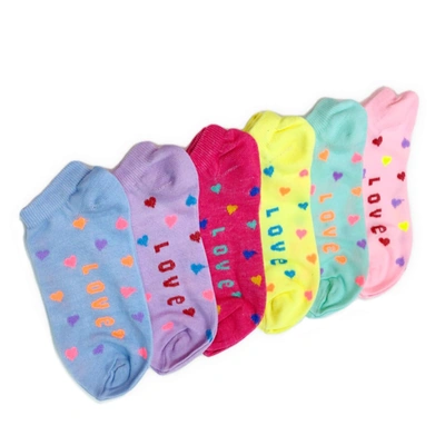 شراب حريمي مخفي قطن - 6 أزواج - ألوان متعددة