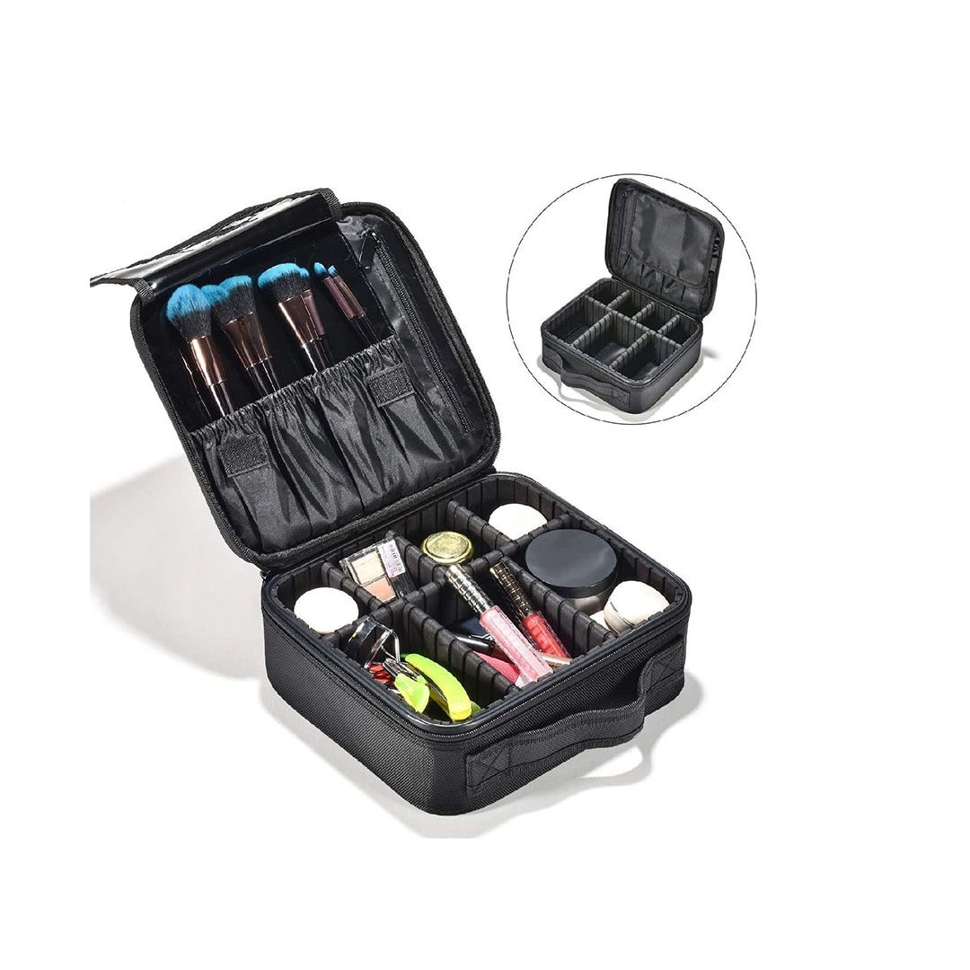 شنطة مكياج مقسمة - أسود