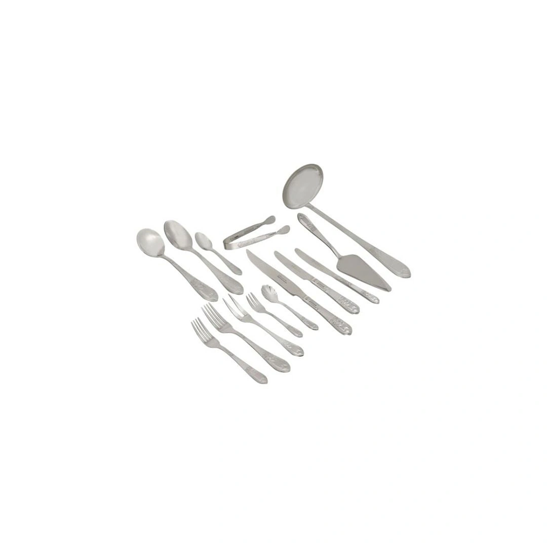 طقم معالق وشوك - 14 قطعة - فضي