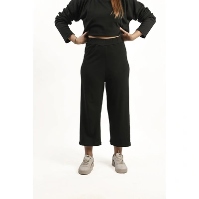 بنطلون برجل واسعة حريمي - أسود