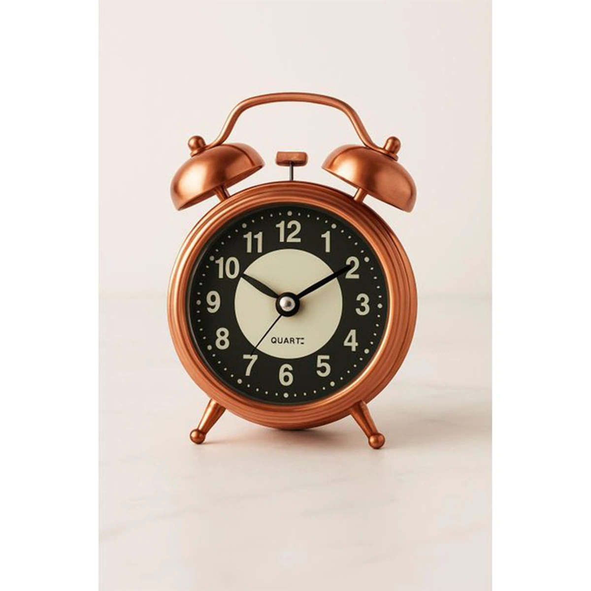 ساعة منبه معدنية نحاسية