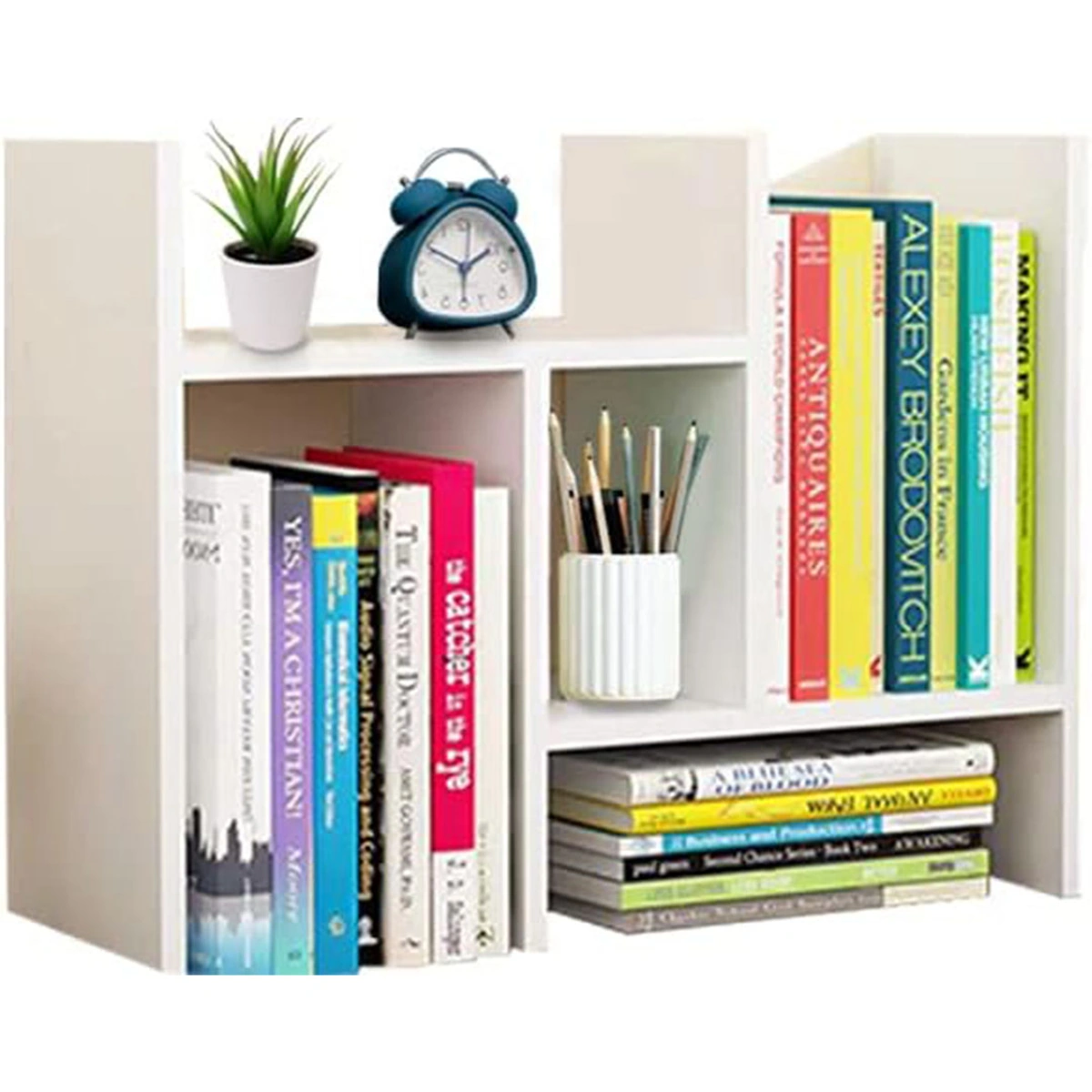 رف كتب لسطح المكتب - أبيض - 62 سم