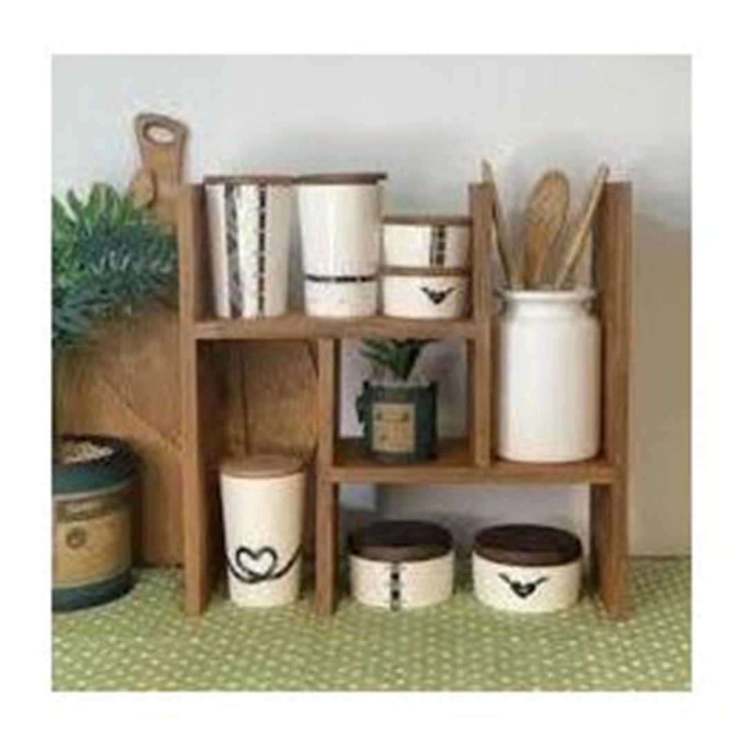 رف خشب منظم للمطبخ