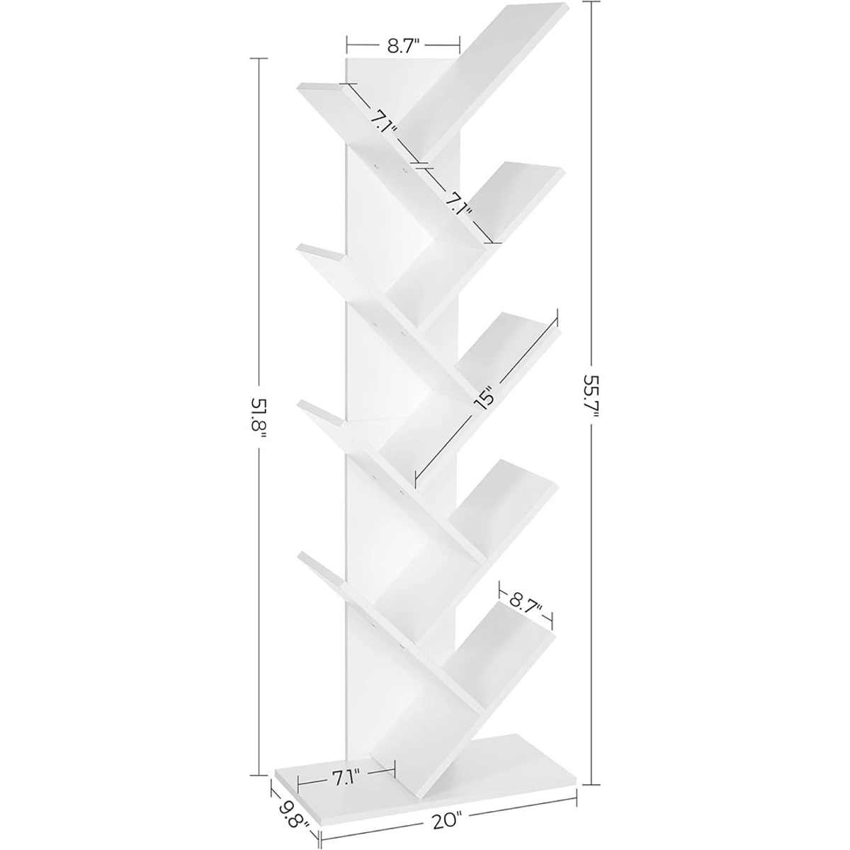رف كتب على شكل شجرة من 9 طبقات