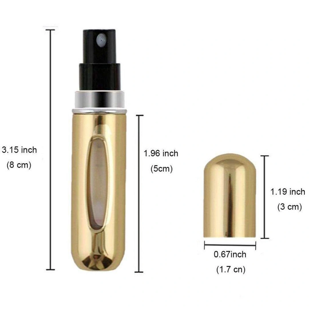 بخاخ برفان للرحلات - ألومنيوم / بلاستيك - 5 مل - ذهبي