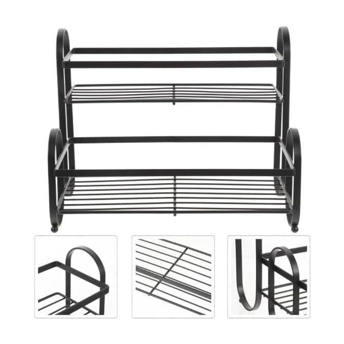 رف منظم توابل دورين معدن - أسود