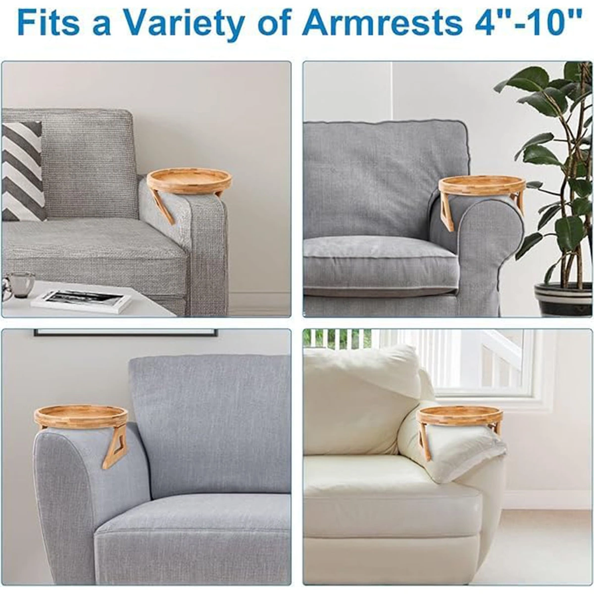 صينية طاولة جانبية للأريكة من الخيزران