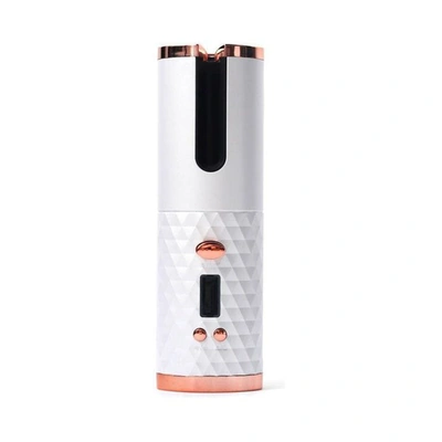 مكواة تجعيد الشعر الأوتوماتيكية القابلة لإعادة الشحن - أبيض