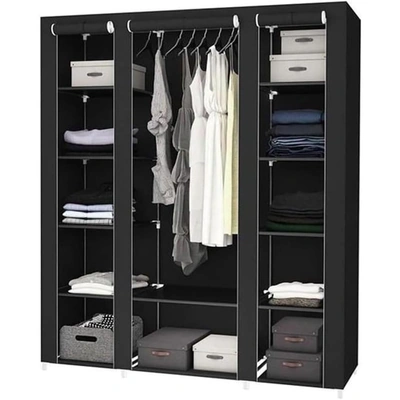 خزانة ملابس محمولة - أسود