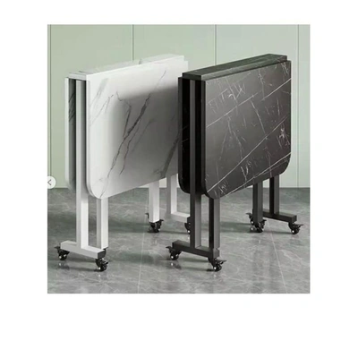 ترابيزة قابلة للطي من خشب MDF وإطار معدني - 120 سم - أسود