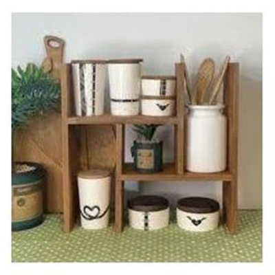 رف خشب منظم للمطبخ