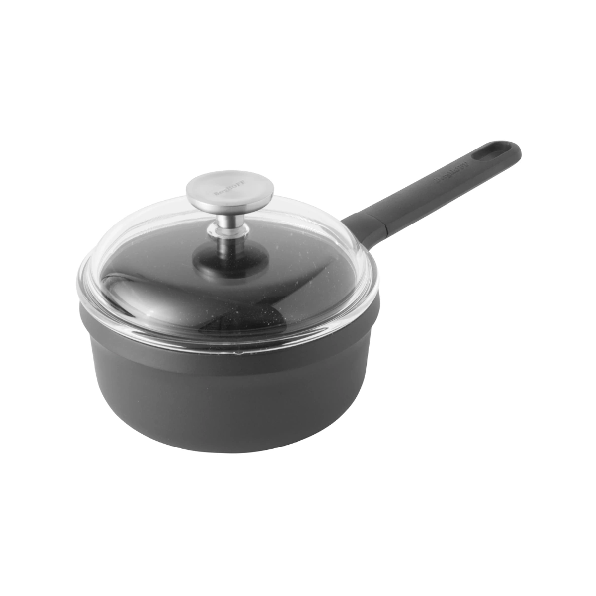 كسرولة صغيرة بغطاء زجاجي من بيرغوف  - 18 سم - رمادي غامق