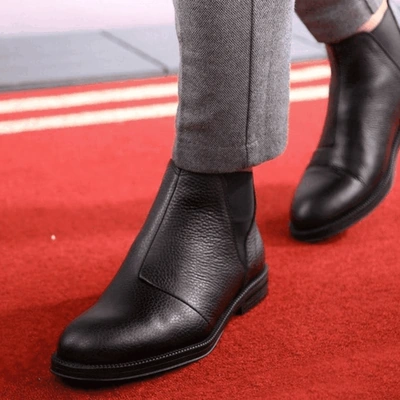 هاف بوت رجالي جلد