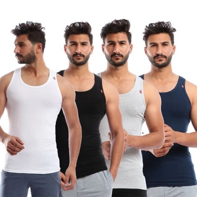 فانلة استريتش رجالي - 4 قطع