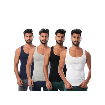 فانلة حمالات استريتش رجالي - 4 قطع