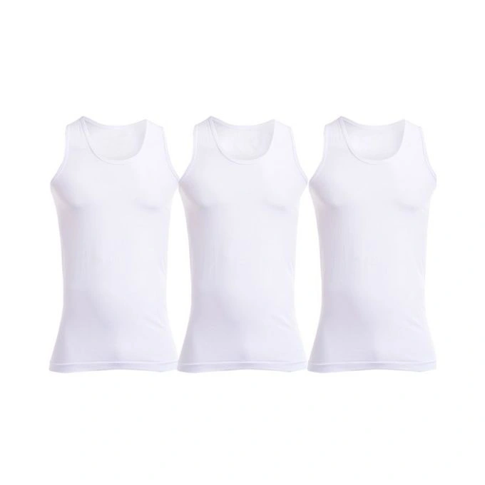 فانلة اولادي 100% قطن - 3 قطع - أبيض