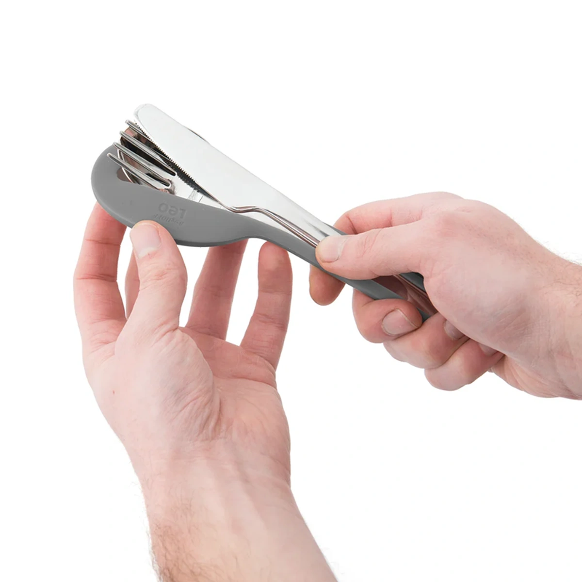 بيرغوف طقم أدوات مائدة للسفر 4 قطع - رمادي / فضي