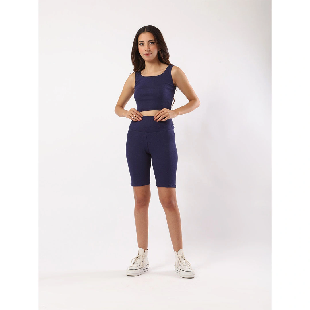 طقم رياضي حريمي - 2 قطعة - موف