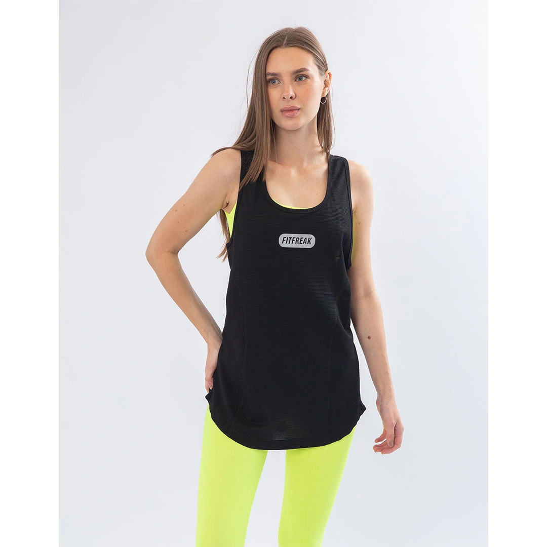 تيشيرت رياضي بدون كم حريمي - أسود