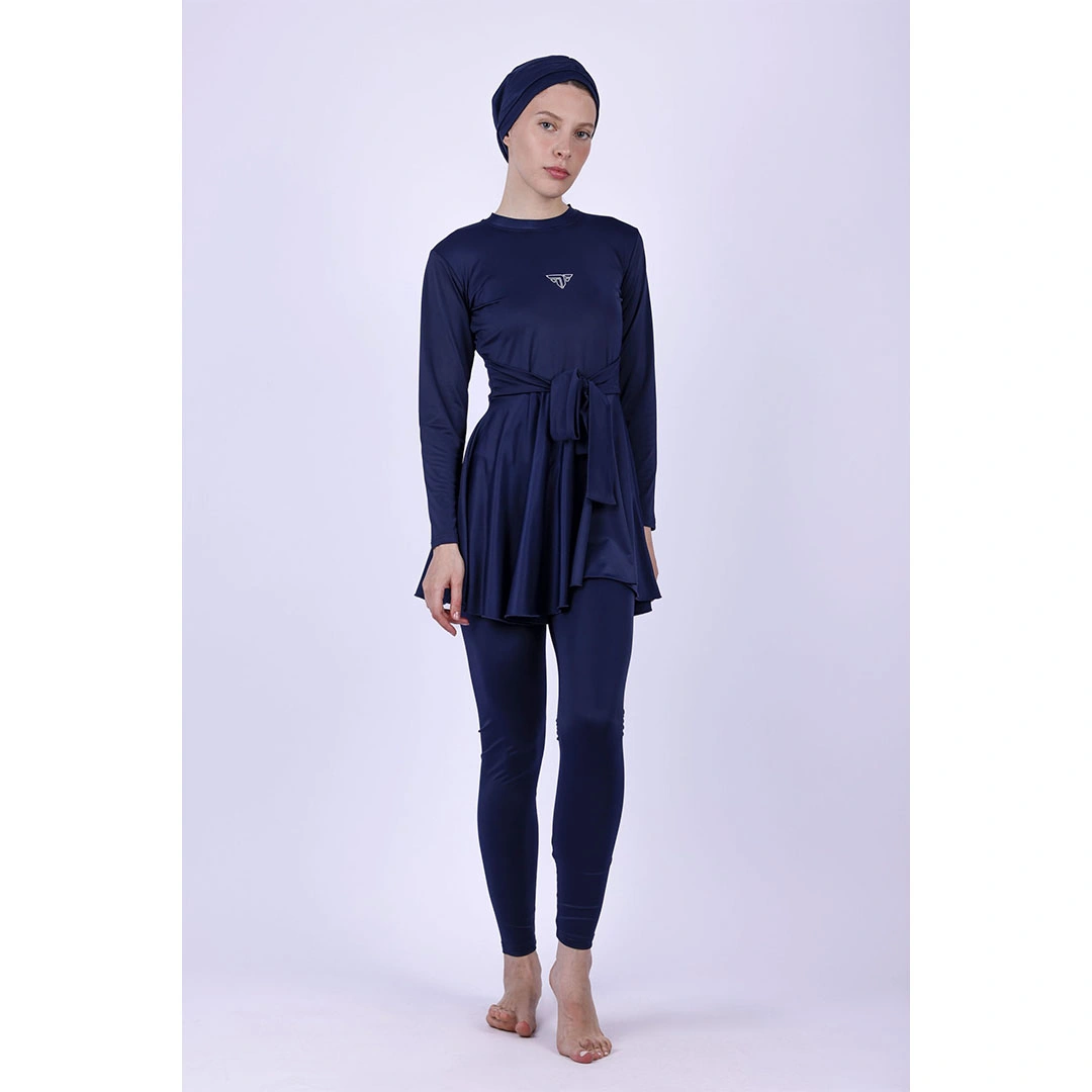 مايوه بوركيني حريمي - 3 قطع - كحلي